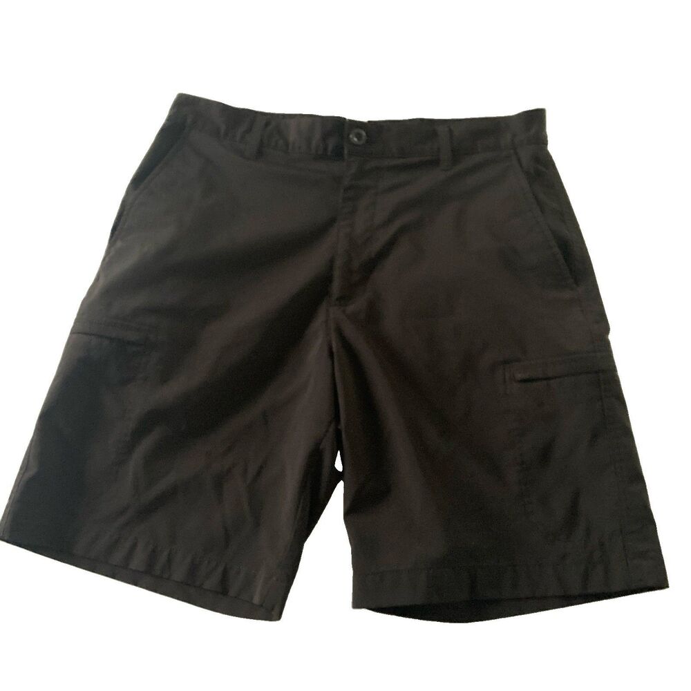 Chaps Men’s Golf Shorts Size 32 Black Logo Zip & Slash Pockets Good Condition
